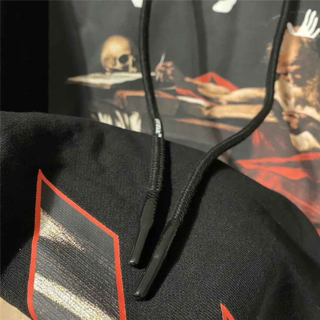 Top tested version OFFWHITE OW Caravaggio Skeleton Old Man Oil Painting for Men and Women Couple Pure Cotton Loose Religious Round Neck Pullover Hoodie Sweatshirt Exclusive version on the market, zp’s sales once hit a new high. Both the front and rear panels are printed using Kornit's digital direct printing process, with 7 colors sprayed and glazed solid film, giving the printing a jelly-like feel. The printing gradient is gentle, the texture is clear, and the color contrast is obvious. The fabric is made of 480g large fish scale pure cotton terry fabric, which is launched in a big way and has full drape. It can be compared with all versions on the market and is synchronized. Brand new 21s collar label, washed, hang tag, all customized. Size chart